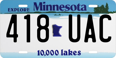 MN license plate 418UAC
