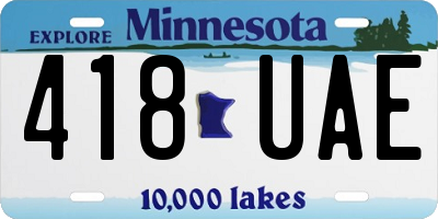MN license plate 418UAE