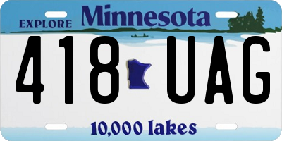 MN license plate 418UAG