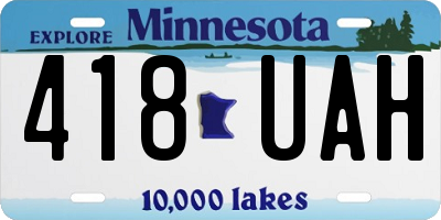 MN license plate 418UAH