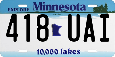 MN license plate 418UAI