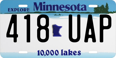 MN license plate 418UAP