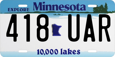MN license plate 418UAR