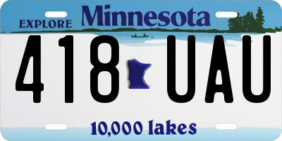 MN license plate 418UAU