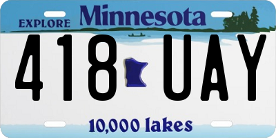 MN license plate 418UAY