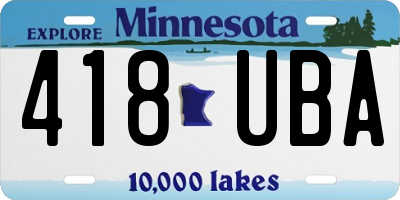 MN license plate 418UBA