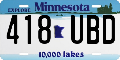 MN license plate 418UBD