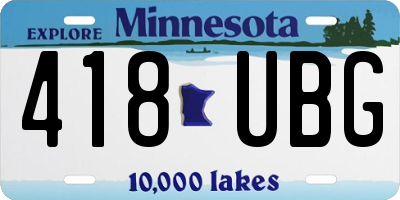MN license plate 418UBG