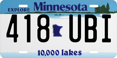 MN license plate 418UBI