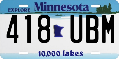 MN license plate 418UBM