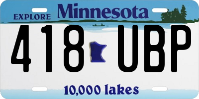 MN license plate 418UBP