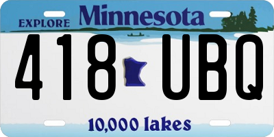 MN license plate 418UBQ