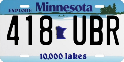 MN license plate 418UBR