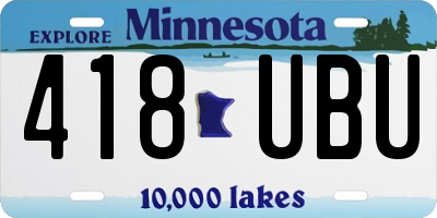 MN license plate 418UBU