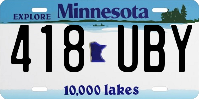 MN license plate 418UBY