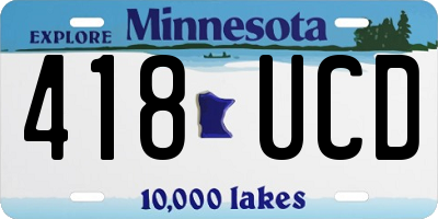 MN license plate 418UCD