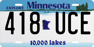 MN license plate 418UCE