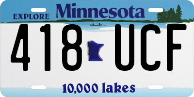MN license plate 418UCF