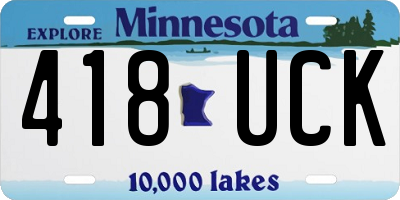 MN license plate 418UCK
