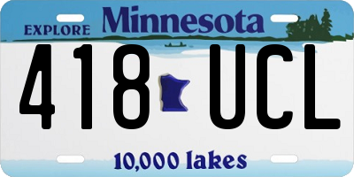MN license plate 418UCL