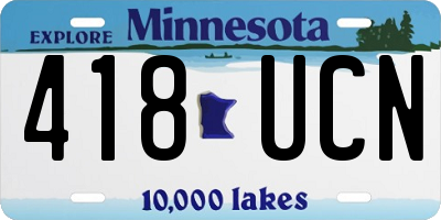 MN license plate 418UCN