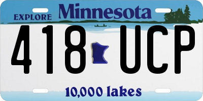 MN license plate 418UCP