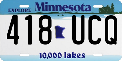 MN license plate 418UCQ