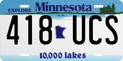 MN license plate 418UCS