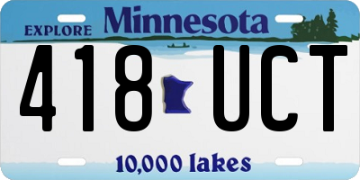 MN license plate 418UCT