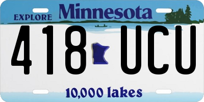 MN license plate 418UCU