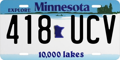 MN license plate 418UCV