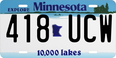 MN license plate 418UCW