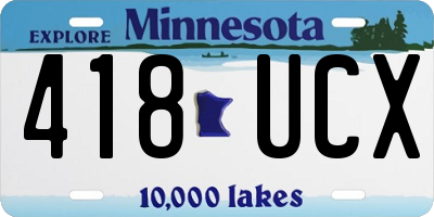 MN license plate 418UCX