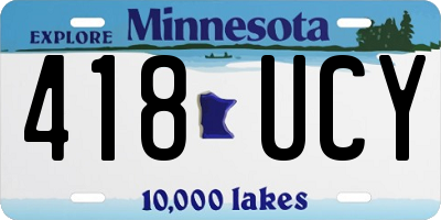 MN license plate 418UCY
