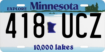 MN license plate 418UCZ