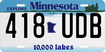 MN license plate 418UDB