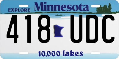 MN license plate 418UDC