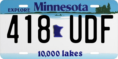 MN license plate 418UDF