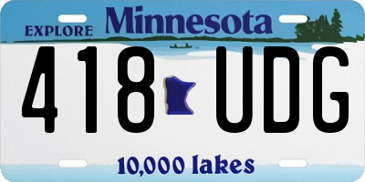 MN license plate 418UDG