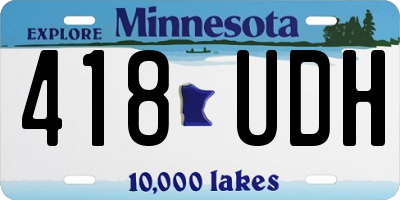 MN license plate 418UDH