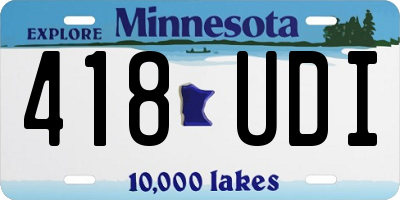 MN license plate 418UDI