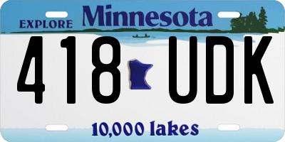 MN license plate 418UDK