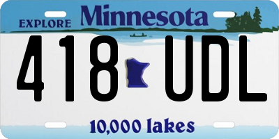 MN license plate 418UDL