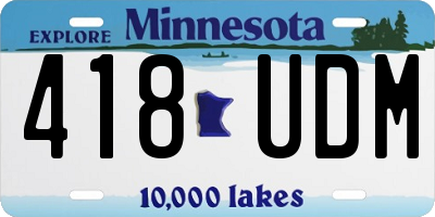 MN license plate 418UDM