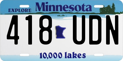 MN license plate 418UDN