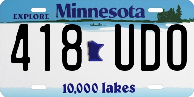 MN license plate 418UDO