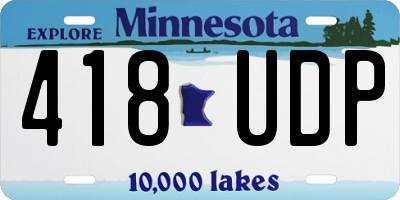 MN license plate 418UDP