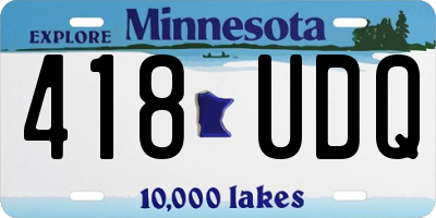 MN license plate 418UDQ