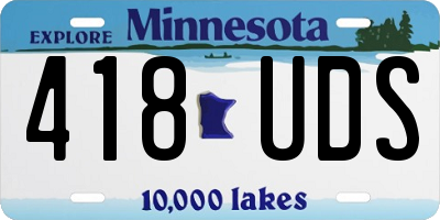 MN license plate 418UDS