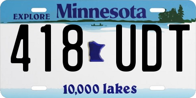 MN license plate 418UDT